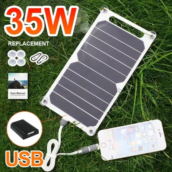 35W Sunpower Portable Solar Panel 5V Solar Plate With USB Safe Stabilize Charger ForPower Bank Phone Outdoor Camping Home RV Gift